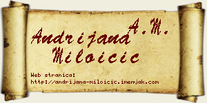 Andrijana Miloičić vizit kartica